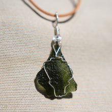 Load image into Gallery viewer, Moldavite and Sterling Silver Wire Wrap Pendant (SSWW 1005)