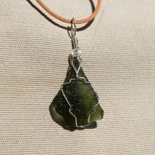 Load image into Gallery viewer, Moldavite and Sterling Silver Wire Wrap Pendant (SSWW 1005)