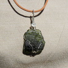 Load image into Gallery viewer, Moldavite and Sterling Silver Wire Wrap Pendant (SSWW 1006)