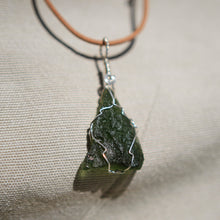 Load image into Gallery viewer, Moldavite and Sterling Silver Wire Wrap Pendant (SSWW 1007)