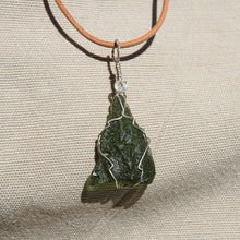 Load image into Gallery viewer, Moldavite and Sterling Silver Wire Wrap Pendant (SSWW 1007)