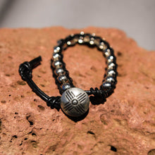 Load image into Gallery viewer, Metal Bead and Leather Wrap Bracelet (WB 17)