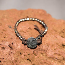 Load image into Gallery viewer, Metal Bead and Leather Wrap Bracelet (WB 20)