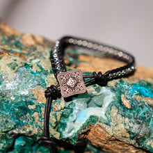 Load image into Gallery viewer, Metal Bead and Leather Wrap Bracelet (WB 21)