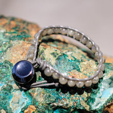 Load image into Gallery viewer, Labradorite Bead and Leather Wrap Bracelet (WB 32)