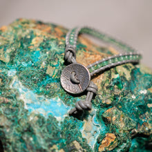 Load image into Gallery viewer, Green Aventurine Bead and Leather Wrap Bracelet (WB 38)