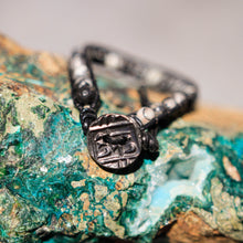 Load image into Gallery viewer, Black Silkstone Bead and Leather Wrap Bracelet (WB 44)