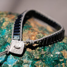 Load image into Gallery viewer, Hematite Bead and Leather Wrap Bracelet (WB 50)