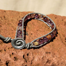 Load image into Gallery viewer, Super Seven Bead and Leather Wrap Bracelet (WB 53)