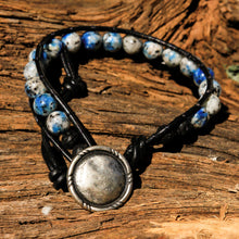 Load image into Gallery viewer, K2 Stone Bead and Leather Wrap Bracelet (WB 70)