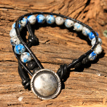 Load image into Gallery viewer, K2 Stone Bead and Leather Wrap Bracelet (WB 70)
