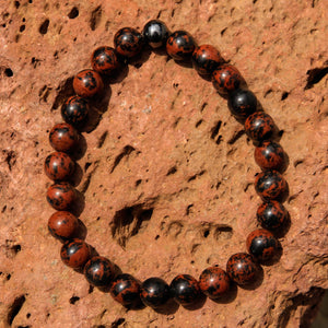 Mahogany Obsidian Bead Bracelet (BB 1020)