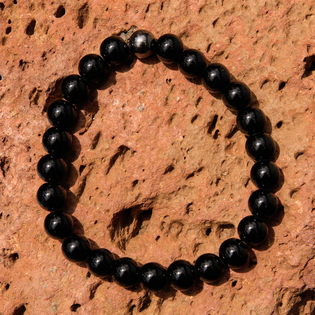 Black Obsidian Bead Bracelet (BB 1021)