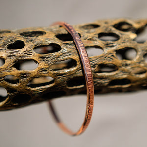 Copper Bangle Bracelet - hand textured (CBB 1001)