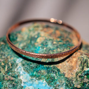 Copper Bangle Bracelet - hand textured (CBB 1003)