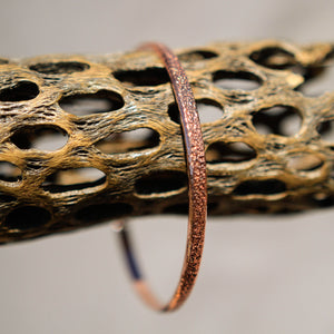 Copper Bangle Bracelet - hand textured (CBB 1003)
