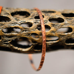 Copper Bangle Bracelet - hand textured (CBB 1004)
