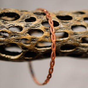 Copper Bangle Bracelet - hand textured (CBB 1006)