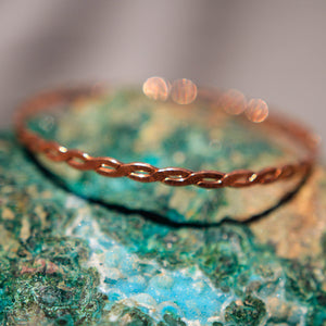 Copper Bangle Bracelet - hand textured (CBB 1006)