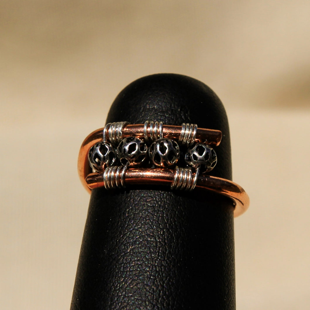 Copper Ring with Metal Beads  (CR 1003)