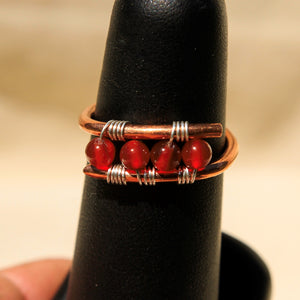 Copper Ring with Carnelian Agate (CR 1007)