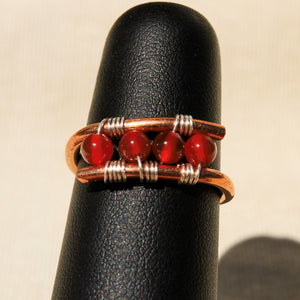 Copper Ring with Carnelian Agate (CR 1007)