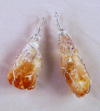 Load image into Gallery viewer, Citrine (Rough) and Sterling Silver Wire Wrapped Pendant (SSWW 1009)
