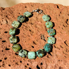 Load image into Gallery viewer, Turquoise and Silver Bead Bracelet (LC 11)
