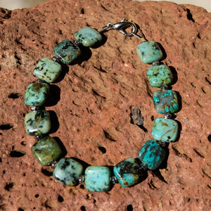 Turquoise and Silver Bead Bracelet (LC 11)