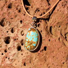 Load image into Gallery viewer, Turquoise (#8 Mine) Cabochon and Sterling Silver Pendant (SSP 1003)
