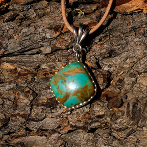 Turquoise (Royston) Cabochon and Sterling Silver Pendant (SSP 1006)