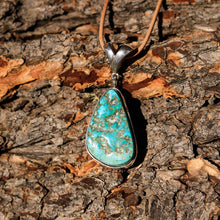 Load image into Gallery viewer, Turquoise Cabochon and Sterling Silver Pendant (SSP 1008)
