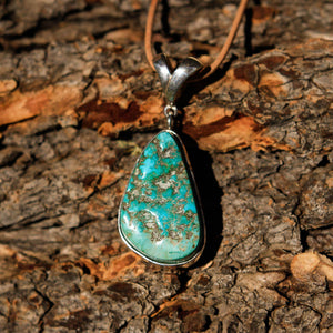 Turquoise Cabochon and Sterling Silver Pendant (SSP 1008)