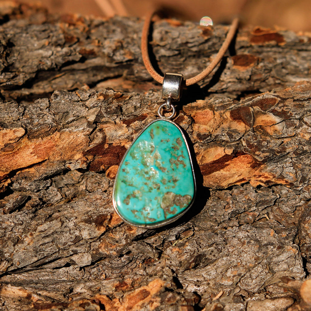 Turquoise Cabochon and Sterling Silver Pendant (SSP 1009)