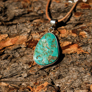 Turquoise Cabochon and Sterling Silver Pendant (SSP 1009)