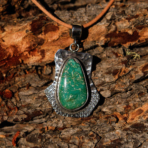 Turquoise Cabochon and Sterling Silver Pendant (SSP 1024)