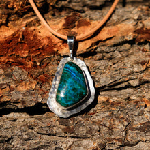 Load image into Gallery viewer, Chrysocolla (Gem Silica) Cabochon and Sterling Silver Pendant (SSP 1028)
