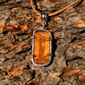 Golden Topaz Crystal and Sterling Silver Pendant (SSP 1044)