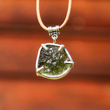 Load image into Gallery viewer, Moldavite and Sterling Silver Pendant (SSP 1045)
