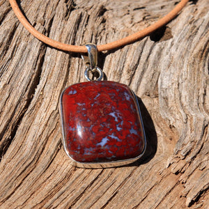 Agate (Plomosa Mtns) Cabochon and Sterling Silver Pendant (SSP 1057)