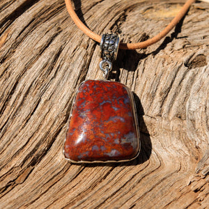 Agate (Plomosa Mtns) Cabochon and Sterling Silver Pendant (SSP 1058)