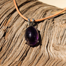 Load image into Gallery viewer, Amethyst Cabochon and Sterling Silver Pendant (SSP 1063)
