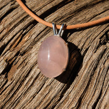 Load image into Gallery viewer, Rose Quartz Cabochon and Sterling Silver Pendant (SSP 1064)
