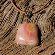 Load image into Gallery viewer, Pink Peruvian Opal Cabochon and Sterling Silver Pendant (SSP 1065)
