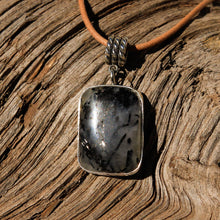 Load image into Gallery viewer, Black Tourmaline and Quartz Cabochon and Sterling Silver Pendant (SSP 1073)
