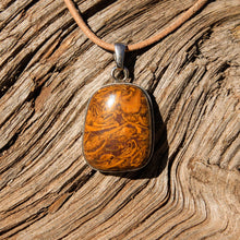 Load image into Gallery viewer, Calligraphy Jasper Cabochon and Sterling Silver Pendant (SSP 1088)
