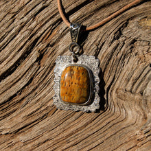 Load image into Gallery viewer, Petrified Palm Cabochon and Sterling Silver Pendant (SSP 1091)
