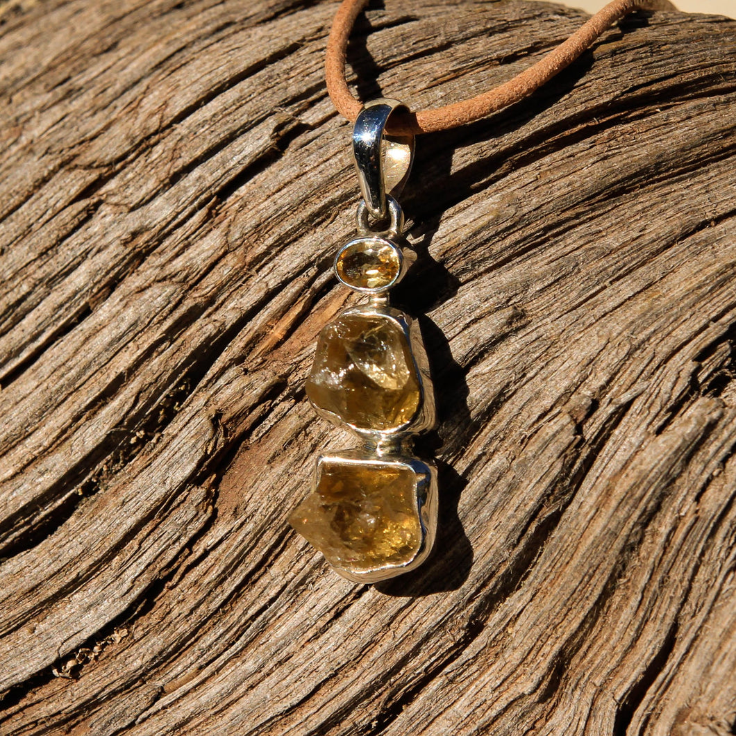 Citrine and Sterling Silver Pendant (SSP 1110)