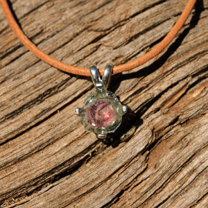 Watermelon Tourmaline and Sterling Silver Pendant (SSP 1129)