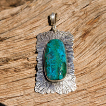 Load image into Gallery viewer, Chrysocolla (Gem Silica) Cabochon and Sterling Silver Pendant (SSP 1159)
